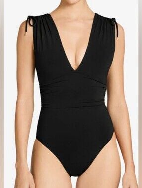 Robin Piccone Aubrey V-Neck One-Piece Swimsuit